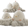 Chicken Plush Toy Children's Toy Doll Ornaments 3d model