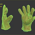 Pair of Yellow Leather Work Gloves Featuring Stitching Details On Dark Background