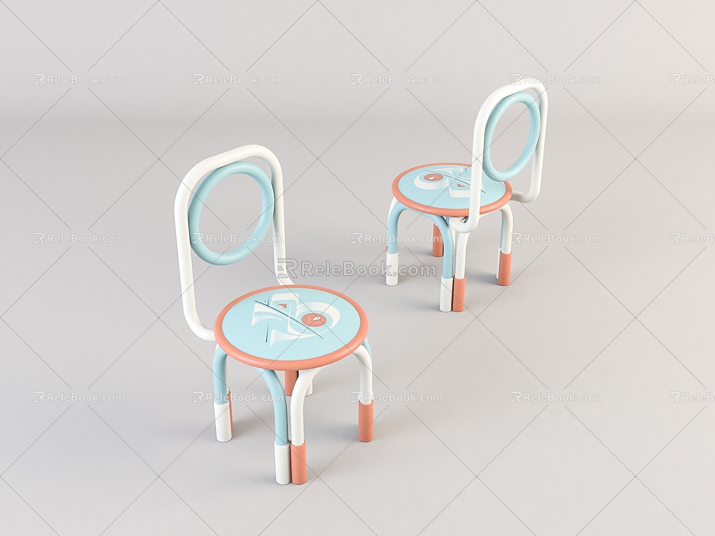 Modern cartoon children's chair model