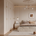 Cream French Style Bedroom 3d model