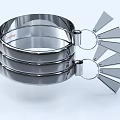 Modern Silver Metallic Bracelet With Multi layered Design And Fan Shaped Geometric Decor