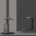 Modern Designer Side Table With Marble Base And Black Metal Frame In Stylish Interior 3d model