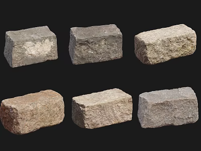 Natural Stone Blocks With Various Colors Textured Surfaces And Solid Structure For Projects 3d model