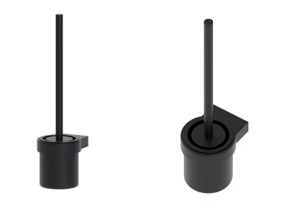 Black Modern Bathroom Accessories Stylish Toilet Brushes With Holder For Home Use 3d model