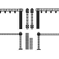 Light frame steel frame profile bracket truss net frame spotlight TRUSS frame scaffold 3d model