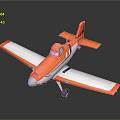 Orange Toy Airplane Model With White Wings Black Wheels And Cartoon Face