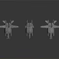 Spacecraft Models For Space Exploration With Different Designs And Metallic Texture On Dark Background