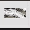 Modern Abstract Wall Art With Geometric Patterns In Black White And Gray 3d model