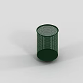 Green Metal Mesh Pen Holder With Cylindrical Design For Office Use