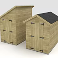 Two Wooden Storage Sheds With Different Roofs Large And Small Designs