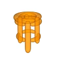 Rounded Orange Balloon Like Stool Featuring Modern Artistic Unique Design Structure