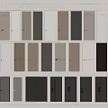 Modern Simple Style Solid Wood Composite Interior Flush Doors With Multiple Colors Available 3d model