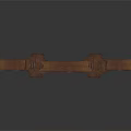 Gothic Architectural Decorative Element With Pointed Arches Intricate Carvings Dark Brown Symmetrical Structure
