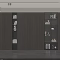 Modern Wooden Bookcase Interior Design With Shelves Books And Decorative Items