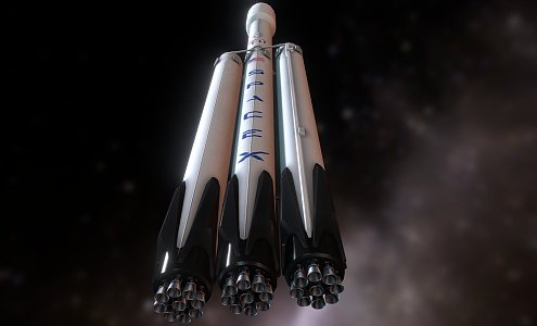 Falcon Heavy Rocket 3d model