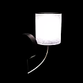 Modern Golden Wall Lamp With Round Base Gray Lampshade And Warm Light