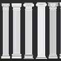 European Roman Column Gypsum Column Decorative Column 3d model