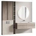 modern sink bathroom cabinet 3d model