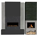 Modern And Traditional Fireplace Designs With Black Marble Flames And Wood Logs