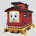 Game Movie Character Red Train With Number 43 Smiling Face Black Roof And Yellow Wheels