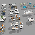 Modern Office Desks With Various Styles Chairs Storage And Workspace Layouts