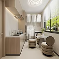 Serene SPA Sauna Interior Design With Soft Lighting Massage Beds Light Walls And Decorative Paintings
