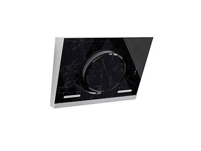 Built in Kitchen Appliance With Black Marble Countertop Round Burner Control Buttons And Metal Frame 3d model