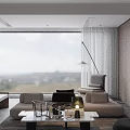 Elegant Modern Minimalist Living Room Sofa And Coffee Table Combination With Exquisite Home Decoration