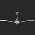 Ceiling Fan With White Blades And Decorative Center For Home Cooling