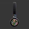 Stylish Over Ear Headphones With Colorful Patterned Ear Cups And Black Headband Design