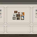 Elegant Classic Decorative Cabinet With Ornate Frames And Wall Art Decor 3d model