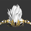 Golden Armored Warrior Character With Spiked Helmet And Ornate Armor Details