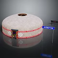 Cartoon Style Yurt Scene With Red Decorative Band Colorful Door And AXMETOB Signpost