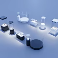 Modern Glass Display Shelves With Various Shapes And LED Lighting For Retail Products