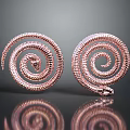 Copper Colored Coiled Snakes With Reflective Surfaces As Decorative Art Pieces