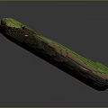 Wooden And Stone Material Decorative Structure With Green Surface And Orange Textured Lines