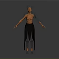 Fantasy Female 3D Character Model With Horns Black Armor And Robe