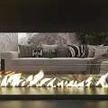 Elegant Modern Bedroom Interior With Comfortable Bed Green Plants And Warm Lighting