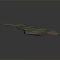 Futuristic Interstellar Spaceship With Streamlined Green Beige Aerodynamic Design For Cosmic Exploration