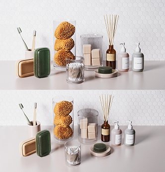 Modern bathroom small toiletries 3d model