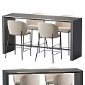 Modern Beige Upholstered Bar Stools With Sleek Metal Legs For Minimalist Home Bar Area