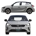 Silver Hatchback Car Modern Exterior Design With Sleek Front Rear Styling Elements 3d model