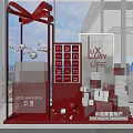 Luxury Life Themed Red Display For MAX Mansion With Transparent Gift Box And Decorative Blocks