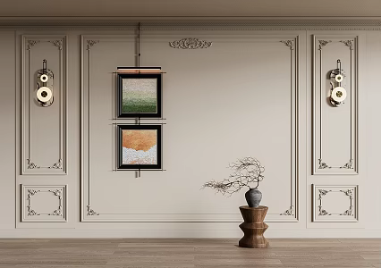 Wallboard carved plaster line 3d model