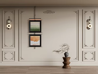 Wallboard carved plaster line 3d model