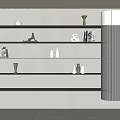 Background Decorative Rack Minimalist Bookshelf Book Ornaments 3d model