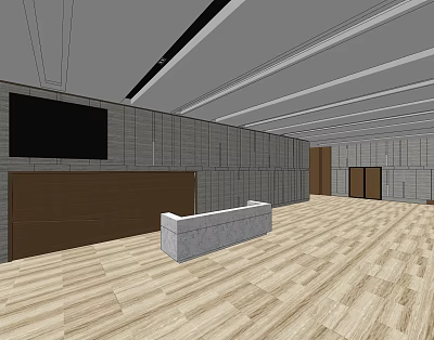 Modern Front Lobby 3d model