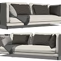 Modern Multiplayer Sofa IKEA Fabric Double Sofa Fabric Double Sofa 3d model