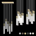Modern Contemporary Hanging Chandeliers With White Glass And Gold Metal Accents