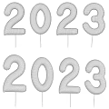 Metallic Gold And Silver 2023 Number Balloons For Festive Decorations